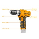 CORDLESS IMPACT DRILL 12V INGCO (CIDLI1232)