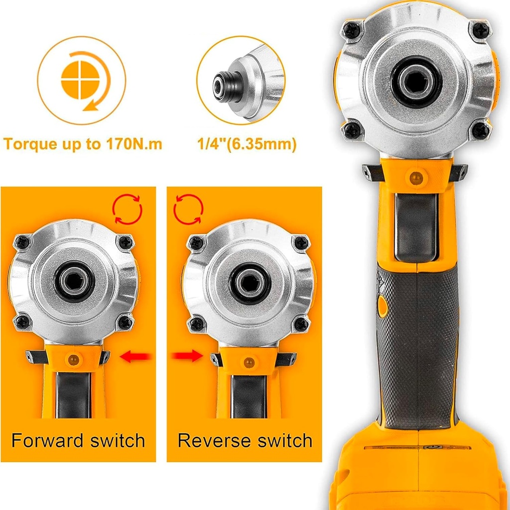 CORDLESS IMPACT DRIVER 20V INGCO (CIRLI2002)