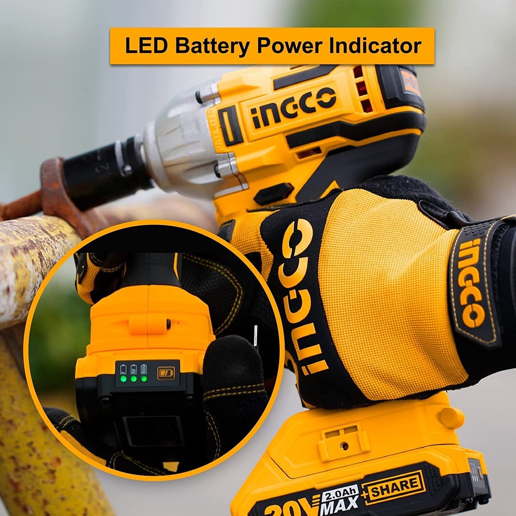 CORDLESS IMPACT WRENCH 300NM INGCO (CIWLI2001)