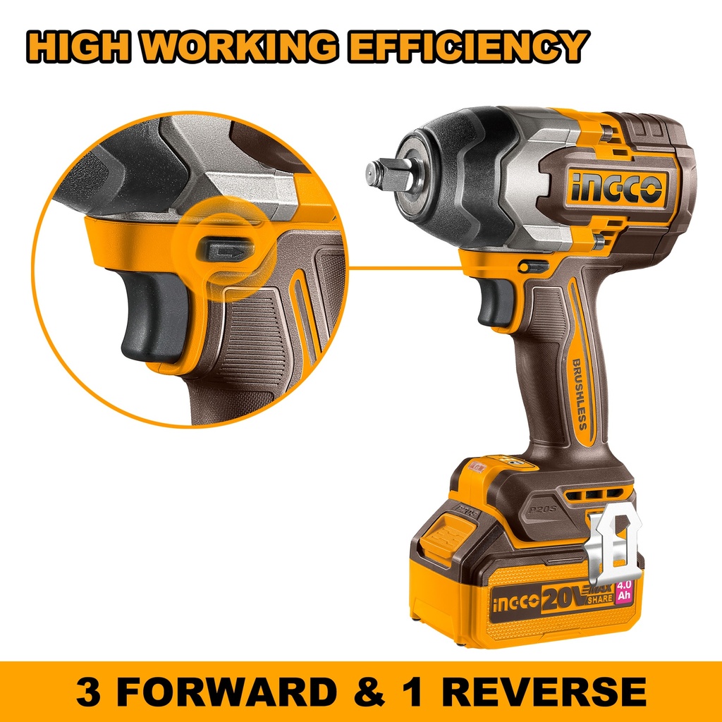 CORDLESS IMPACT WRENCH 850NM INGCO (CIWLI2085)