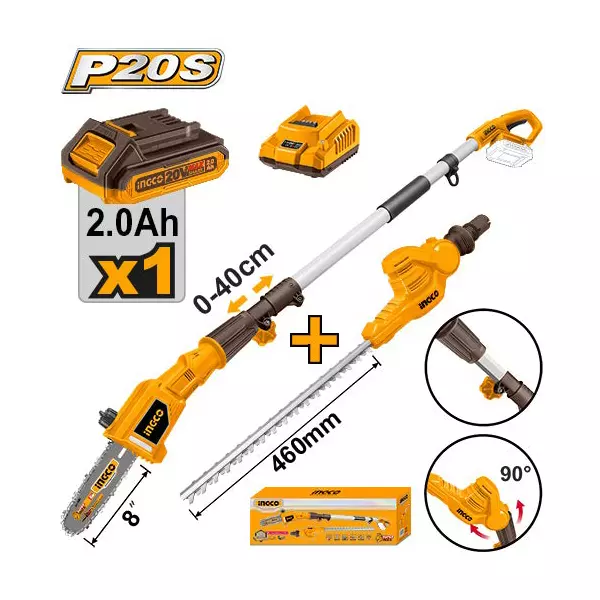 CORDLESS POLE SAW WITH HEDGE TRIMMER (CPTS201681)