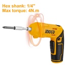 CORDLESS SCREWDRIVER 4V INGCO (CSDLI0442)