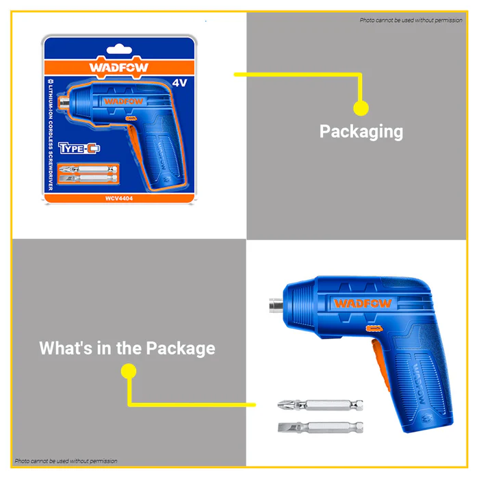 CORDLESS SCREWDRIVER 4V WADFOW (WCV4404)