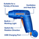 CORDLESS SCREWDRIVER 4V WADFOW (WCV4404)