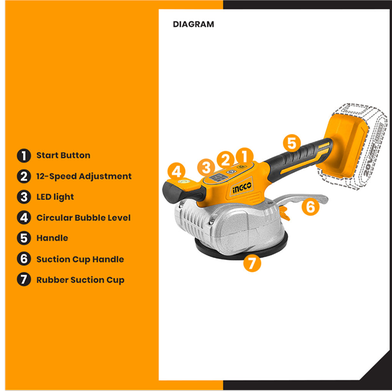 CORDLESS TILE VIBRATOR 20V INGCO (CTVLI20101)