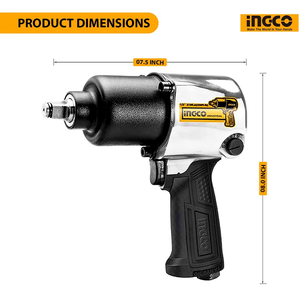 AIR IMPACT WRENCH 12.5MM 7000 RPM (AIW12562)