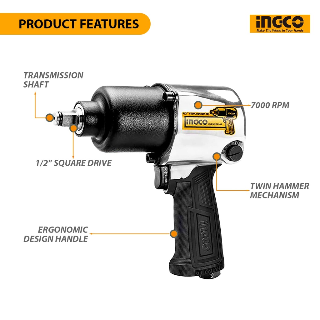 AIR IMPACT WRENCH 12.5MM 7000 RPM (AIW12562)