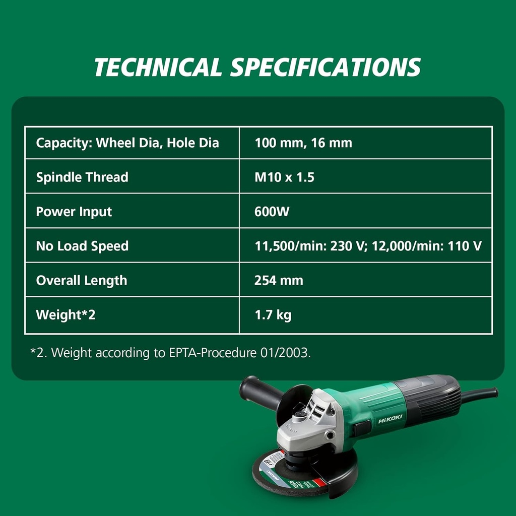 ANGLE GRINDER 100MM 4" HI KOKI (G10SS2S8Z)