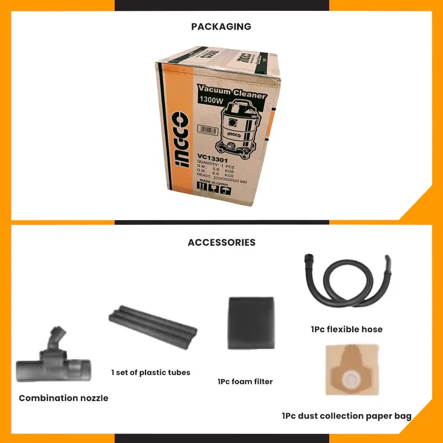 VACCUM CLEANER 30LTR 1300W INGCO (VC13301)-3.webp