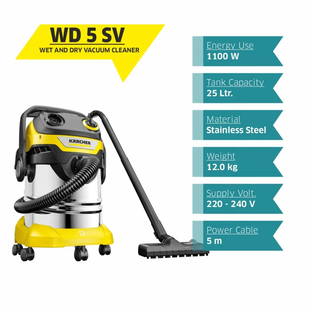 VACCUM CLEANER STEEL BODY 25LTR 1100W KARCHER (WD5)-3.webp