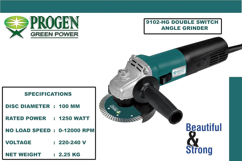 ANGLE GRINDER 1250W PROGEN (9102-HG)