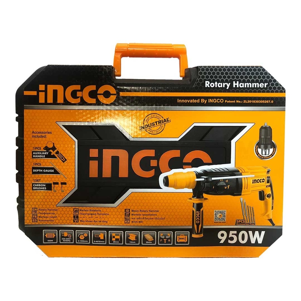 ROTARY HAMMER 950W 28MM INGCO (RGH9528-2)