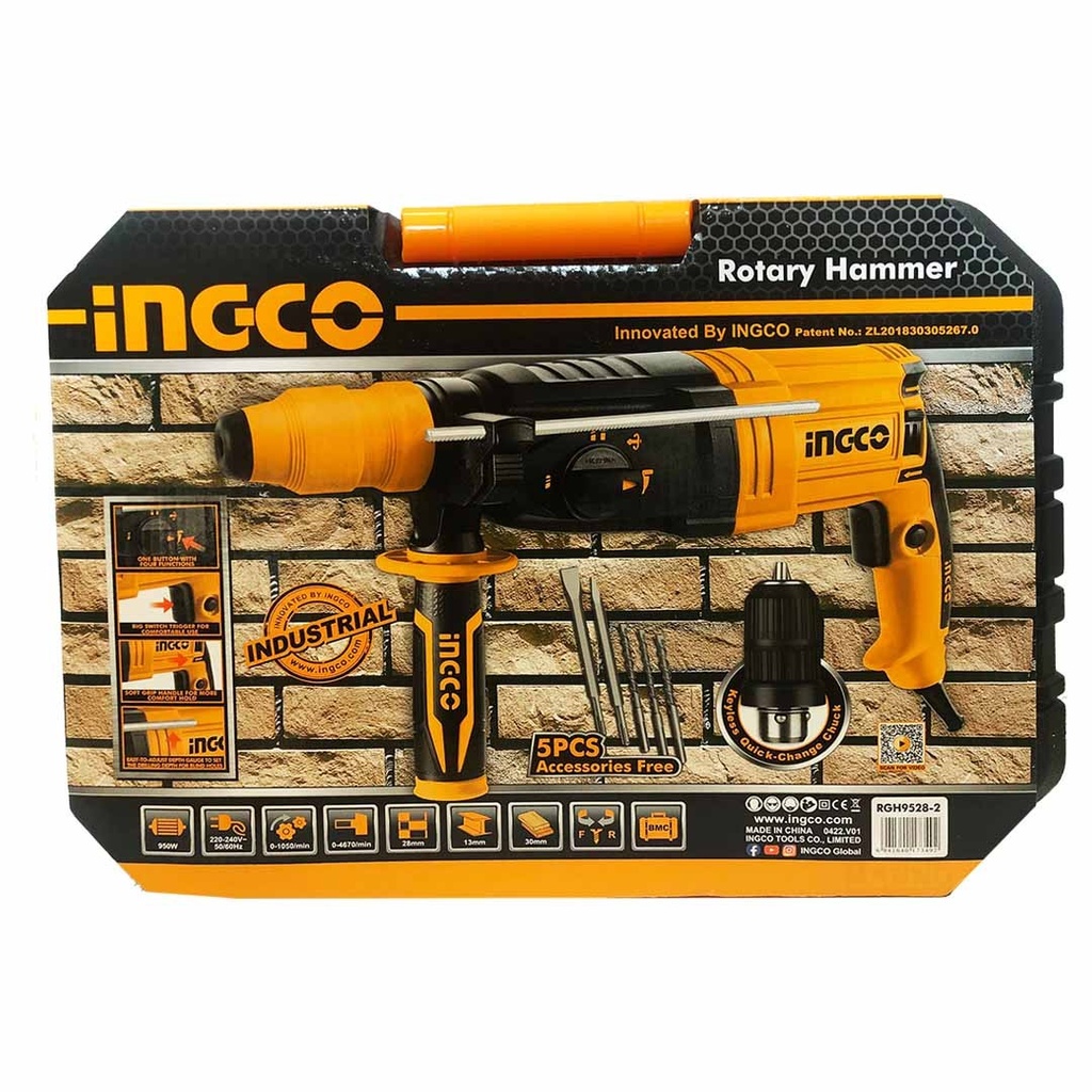 ROTARY HAMMER 950W 28MM INGCO (RGH9528-2)