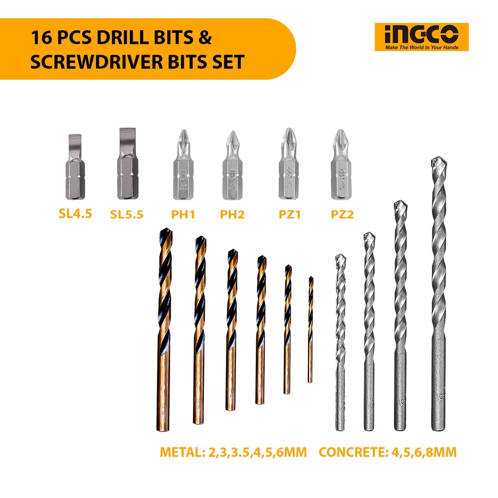 16PCS HSS TWIST DRILL BITS (AKSDB9165)