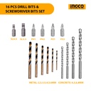 16PCS HSS TWIST DRILL BITS (AKSDB9165)