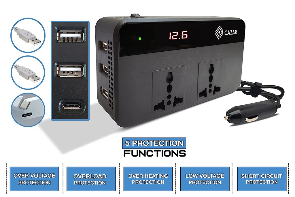 CAR POWER ADAPTOR 200W CAZAR