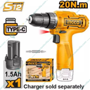 CORDLESS DRILL 12V INGCO (CDLI12422)