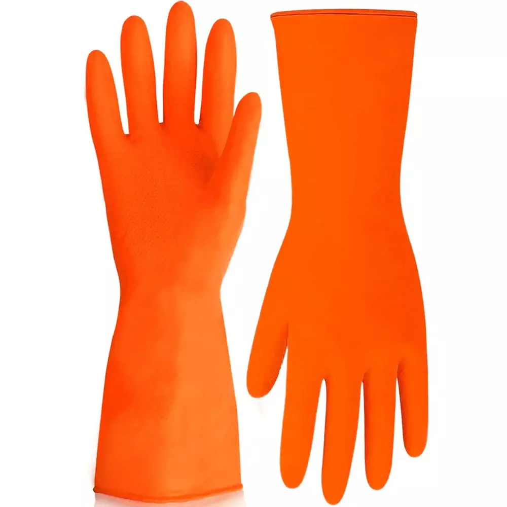 RUBBER HAND GLOVES 16" LAXMI