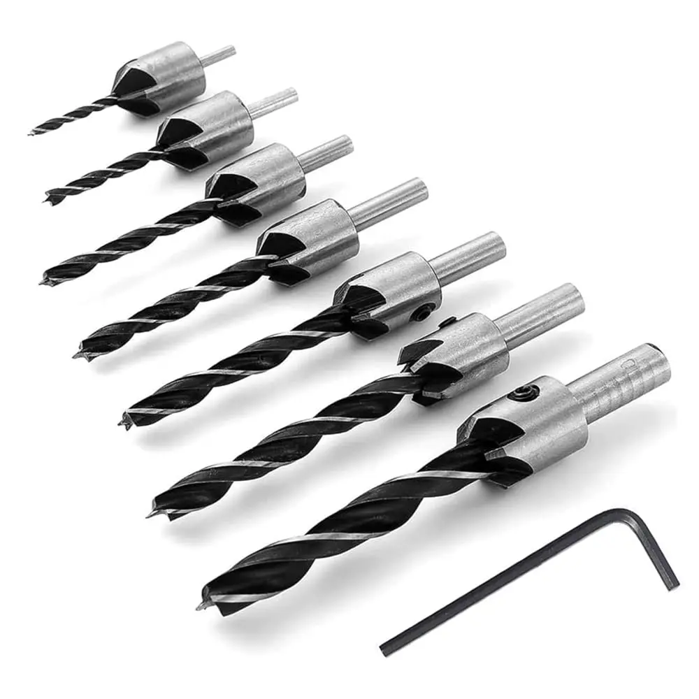 7 PCS HSS COUNTERSINK DRILL BIT SET LASERLINE