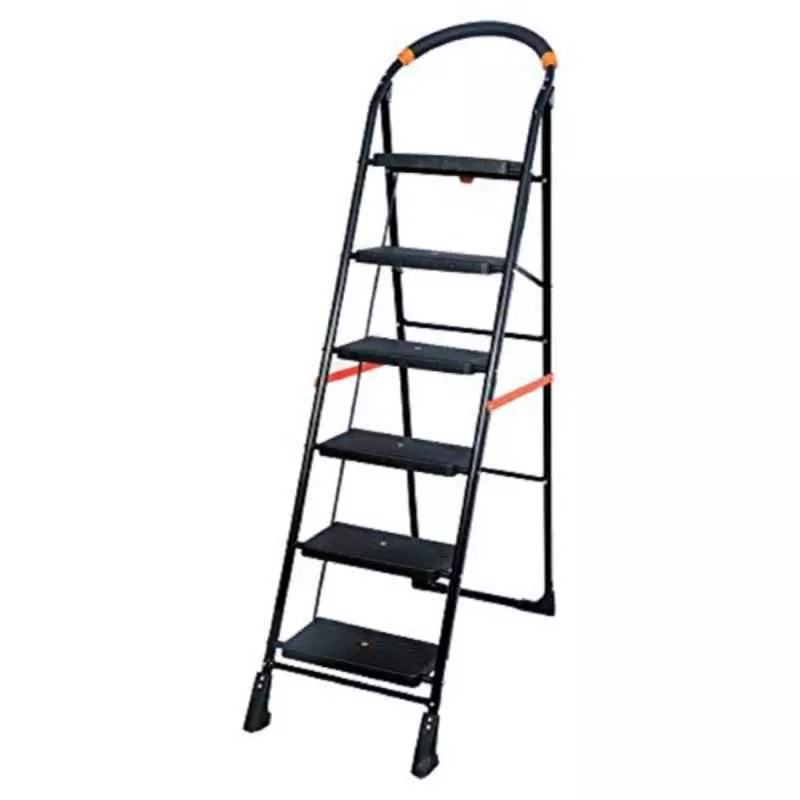DOMESTIC ALUMINIUM LADDER 6 STEP BLACK