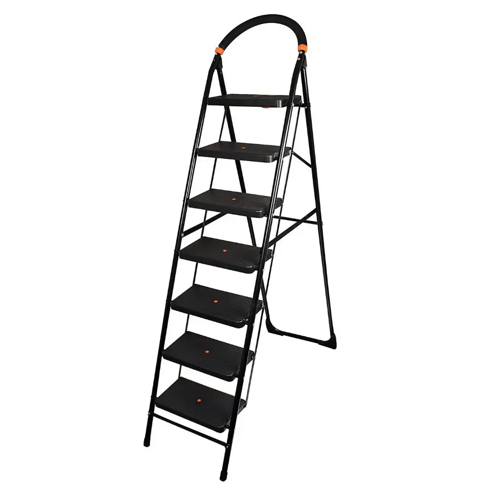 DOMESTIC ALUMINIUM LADDER 7 STEP BLACK