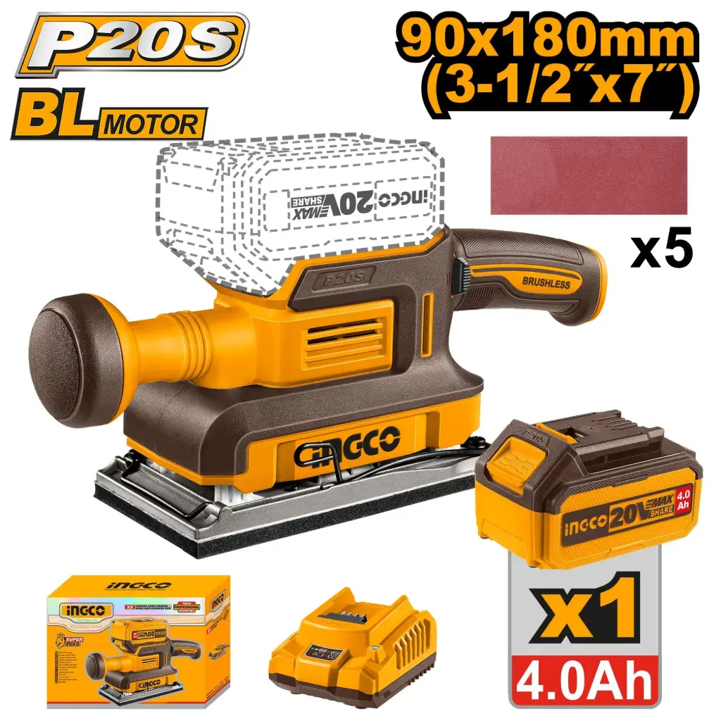 CORDLESS FINISHING SANDER 20V INGCO ( CFSLI20311)