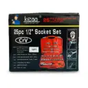 25 PCS 1/2" SOCKET SET 12PT KEAA
