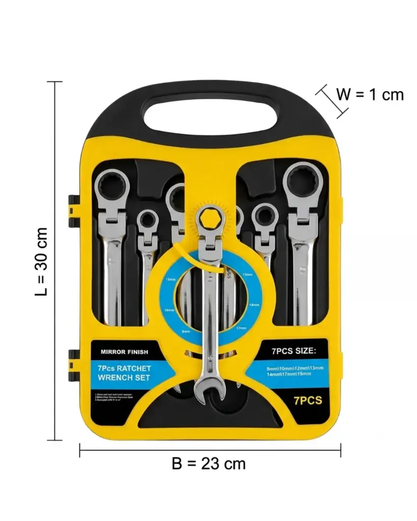 7 PCS FLEXIBLE RACHET SPANNER SET