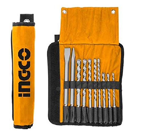 10 PCS HAMMER DRILL BITS & CHISELS INGCO [AKD2101]