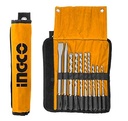 10 PCS HAMMER DRILL BITS & CHISELS INGCO [AKD2101]
