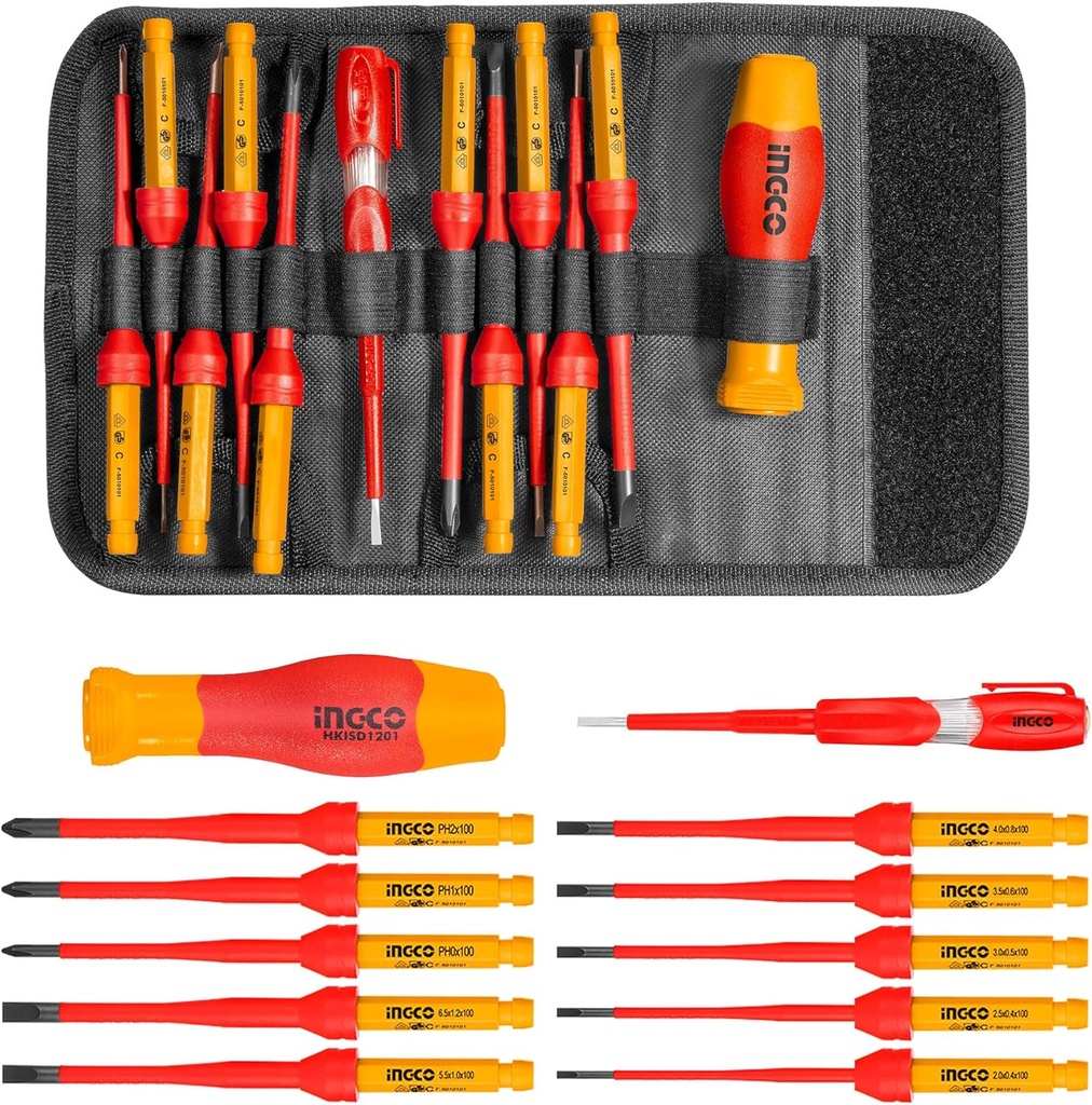 12 PCS INSULATED SCREWDRIVER SET INGCO (HKISD1201)