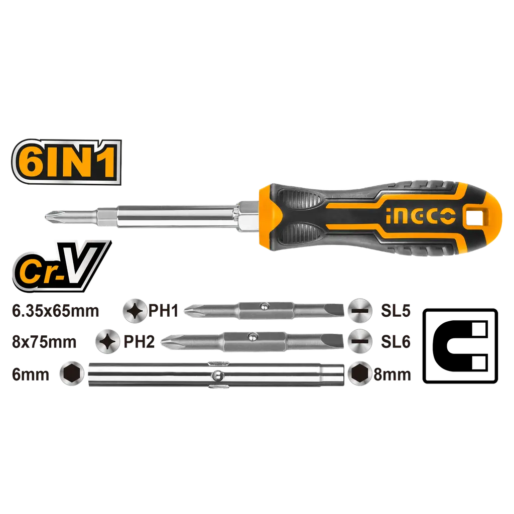 6 IN 1 SCREWDRIVER INGCO (AKISD0608)