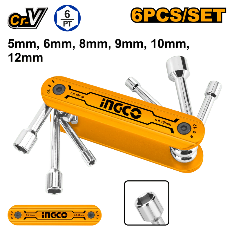 6 PCS FOLDING NUT DRIVER SET INGCO (HFND0601)