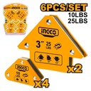 6 PCS MAGNETIC WELDING HOLDER SET INGCO (AMWH6001)