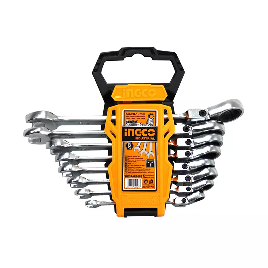 8 PCS FLEXIBLE RATCHET SPANNER SET INGCO (HKSPAR1083