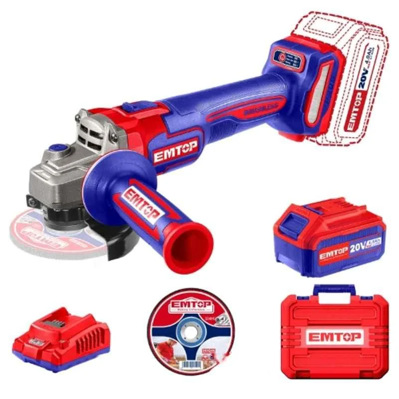 CORDLESS ANGLE GRINDER 100MM EMTOP (ELAG211041)