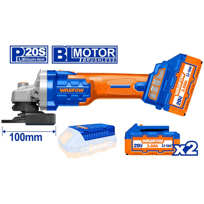 CORDLESS ANGLE GRINDER 4" 20V WADFOW (WLAPM12)