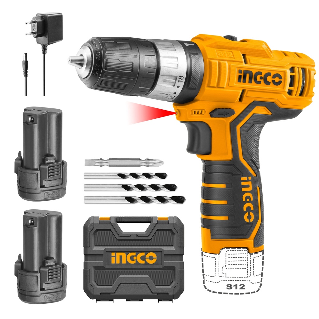 CORDLESS IMPACT DRILL 12V INGCO (CIDLI12201)