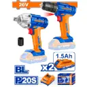 CORDLESS IMPACT WRENCH & DRILL SET WADFOW (WCK2017)