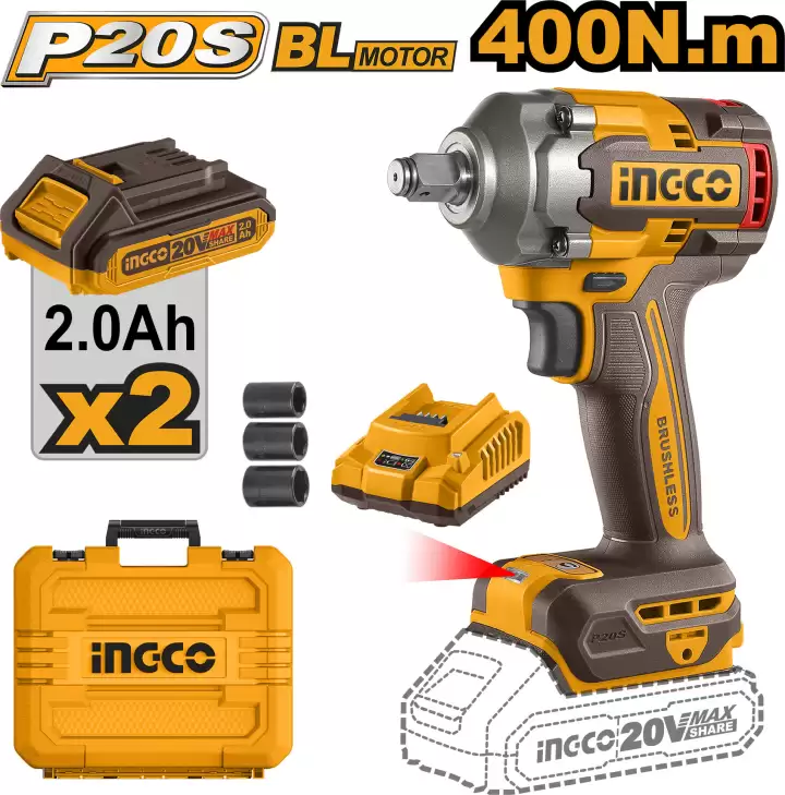 CORDLESS IMPACT WRENCH 400NM INGCO (CIWLI2040)