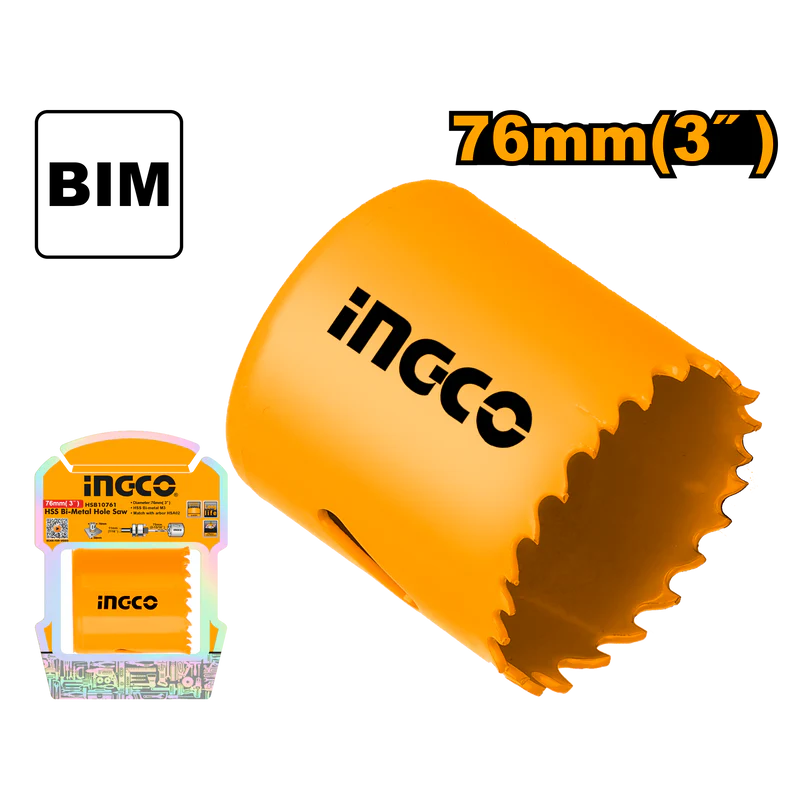 HSS BI-METAL HOLESAW 76MM INGCO (HSB10761)
