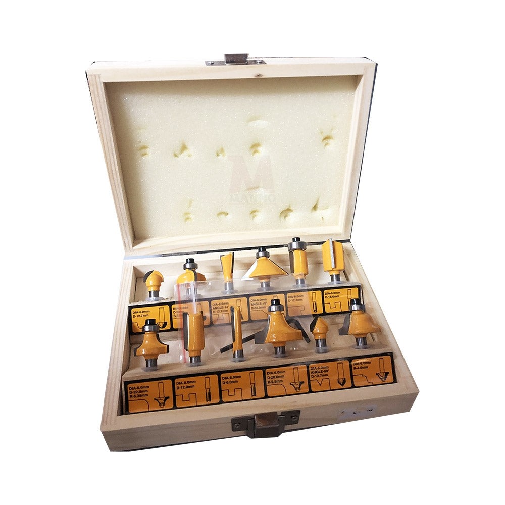 INGCO 6MM ROUTER BITS SET 12PCS (AKRT1201)