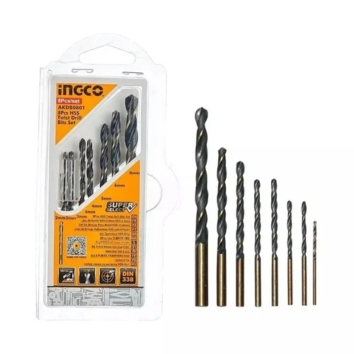 INGCO 8PCS HSS TWIST DRILL BITS SET (AKDB0801)