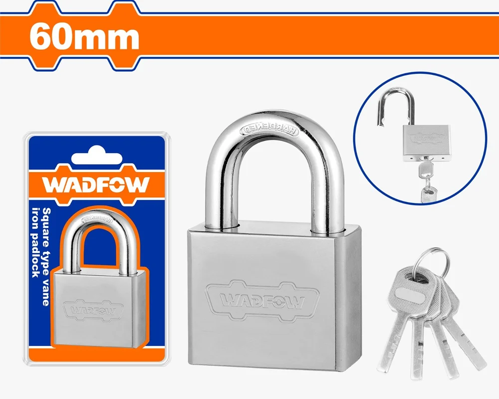 IRON PADLOCK SQUARE TYPE 60MM WADFOW (WPDS460)