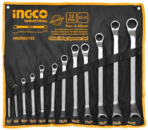 OFFSET RING SPANNER SET INGCO (HKSPA3142)