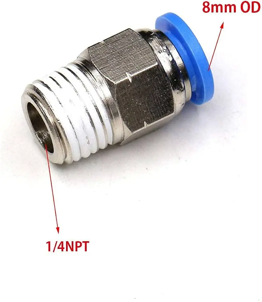 PUSH TO CONNECT FITTING 8MM 1/4 (JPC0802)