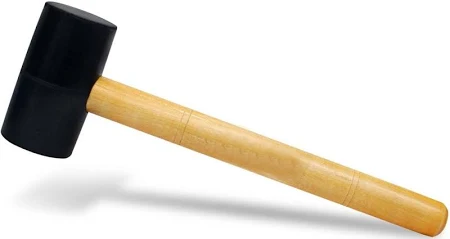 RUBBER HAMMER WITH WOODEN HANDLE