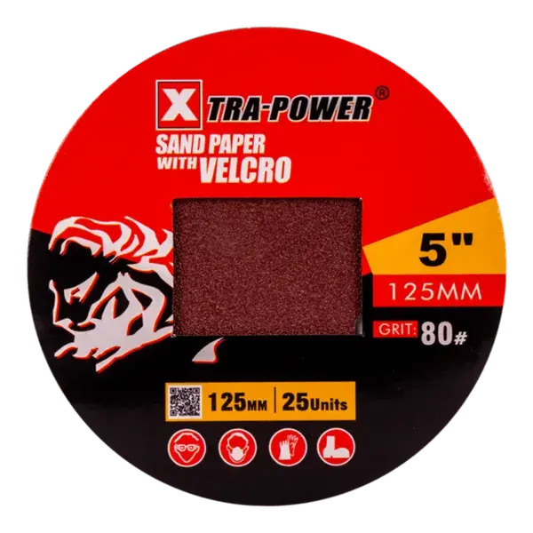 SAND PAPER WITH VELCRO 150MM XTRA POWER