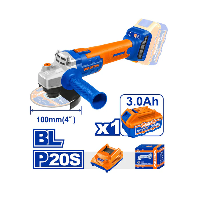 CORDLESS ANGLE GRINDER 4" 20V WADFOW (WLAPM11)