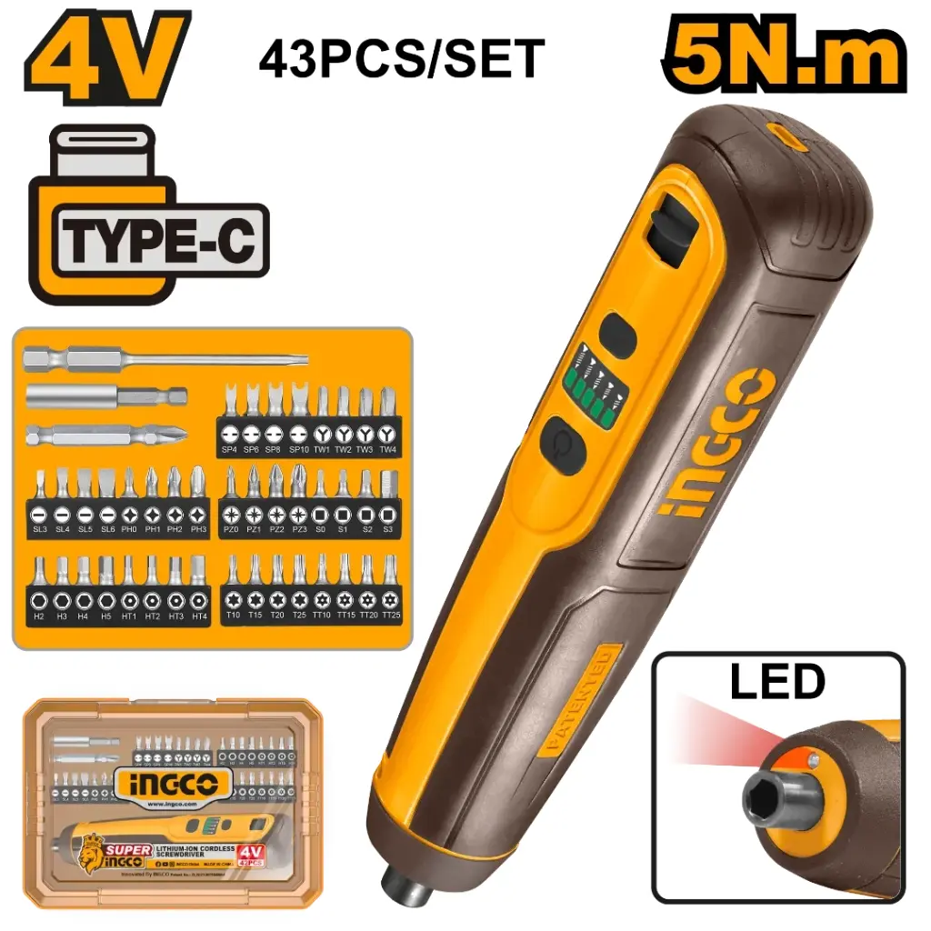 CORDLESS SCREWDRIVER 4V INGCO (CSDLI04062)